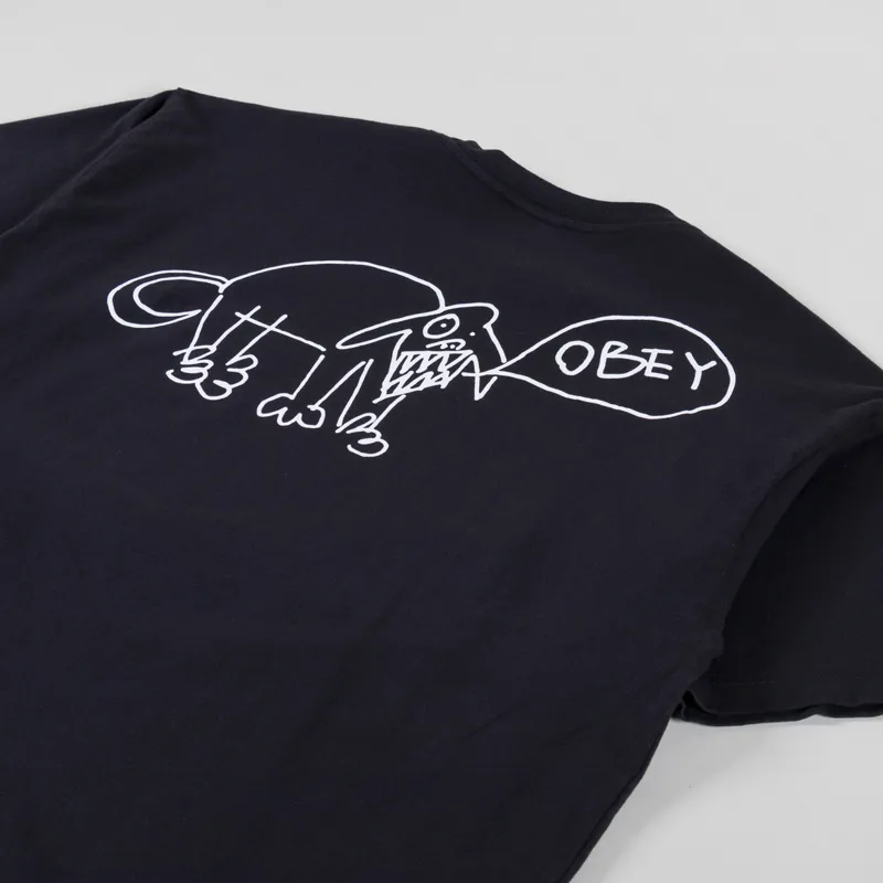Obey Angry Dog T Shirt Vintage Black-2