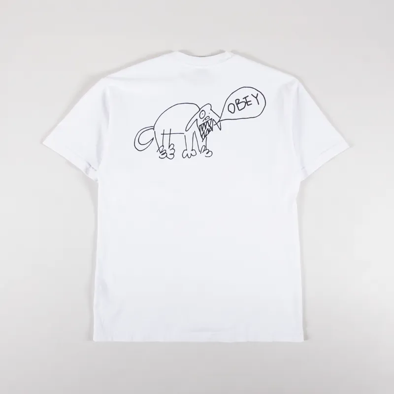 Obey Angry Dog T Shirt Vintage White