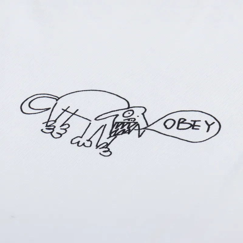 Obey Angry Dog T Shirt Vintage White-5