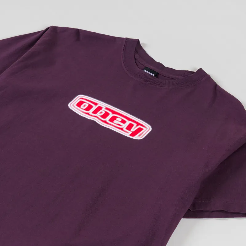 Obey Oval T Shirt Plum Perfect-1