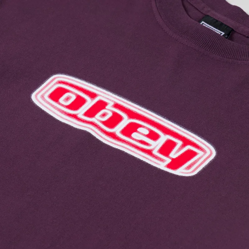 Obey Oval T Shirt Plum Perfect-2