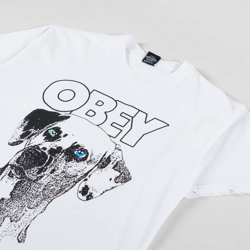 Obey Dalmatian T Shirt White-1