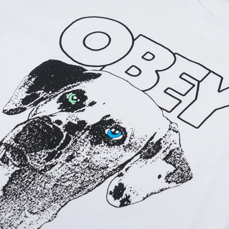 Obey Dalmatian T Shirt White-2