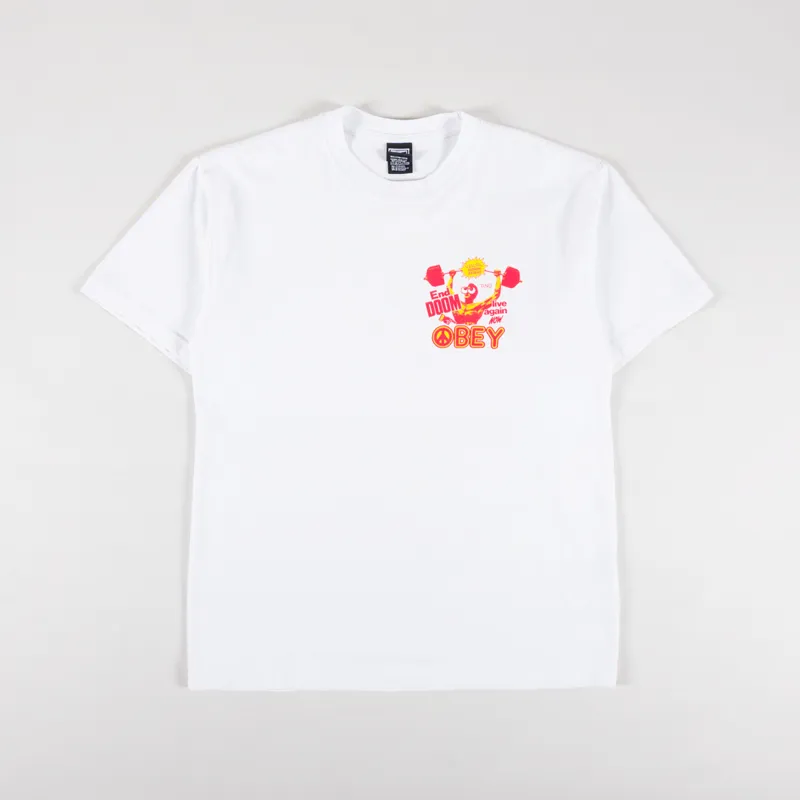 Obey Live Again Now T Shirt White-1