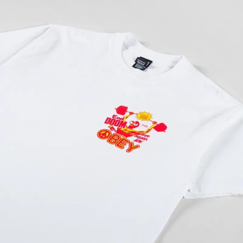 Obey Live Again Now T Shirt White-3