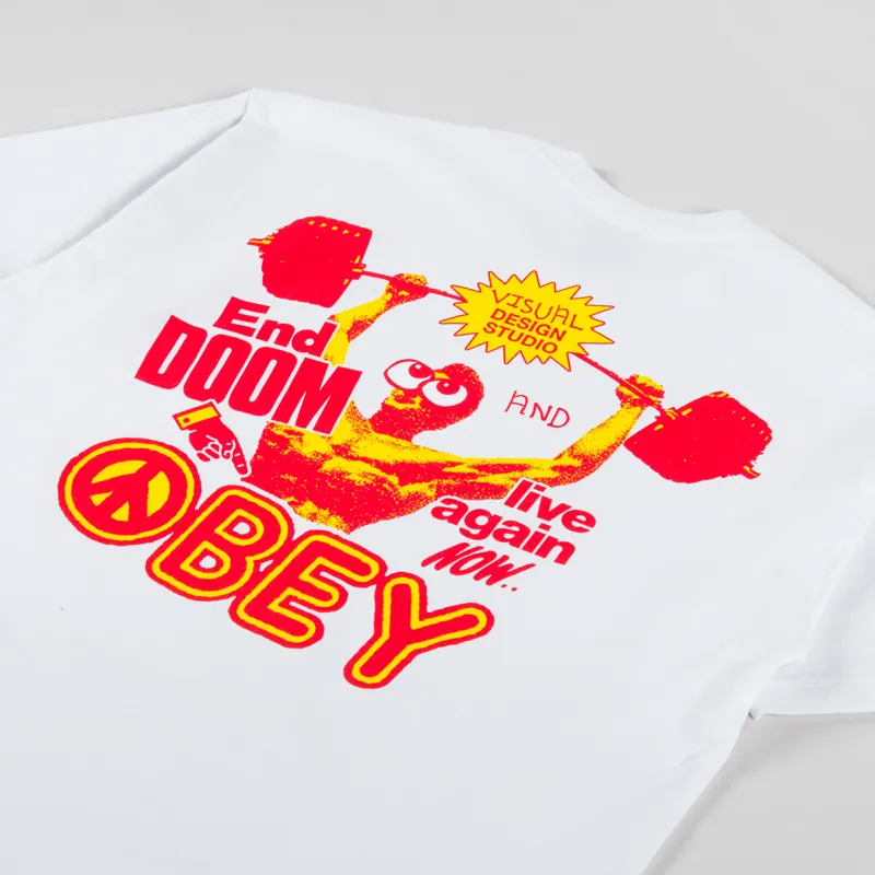 Obey Live Again Now T Shirt White-2