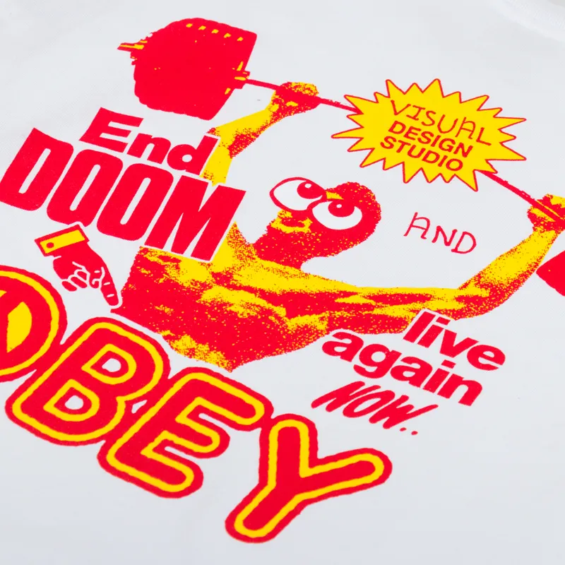 Obey Live Again Now T Shirt White-4