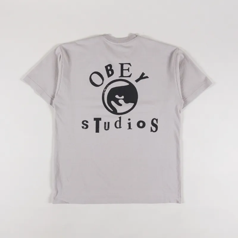 Obey Studios Icon T Shirt Silver Grey