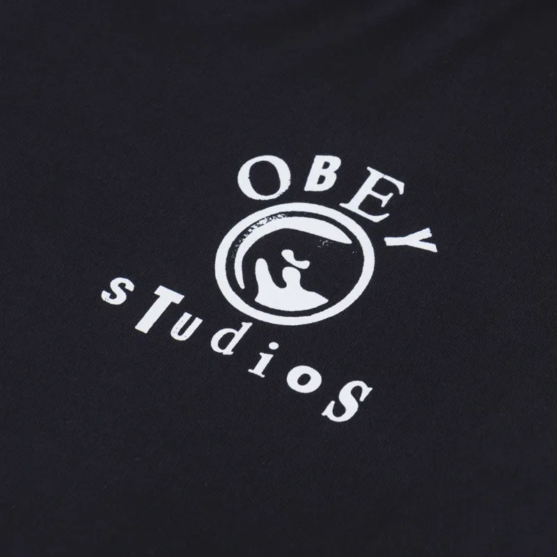 Obey Studios Icon T Shirt Vintage Black-5