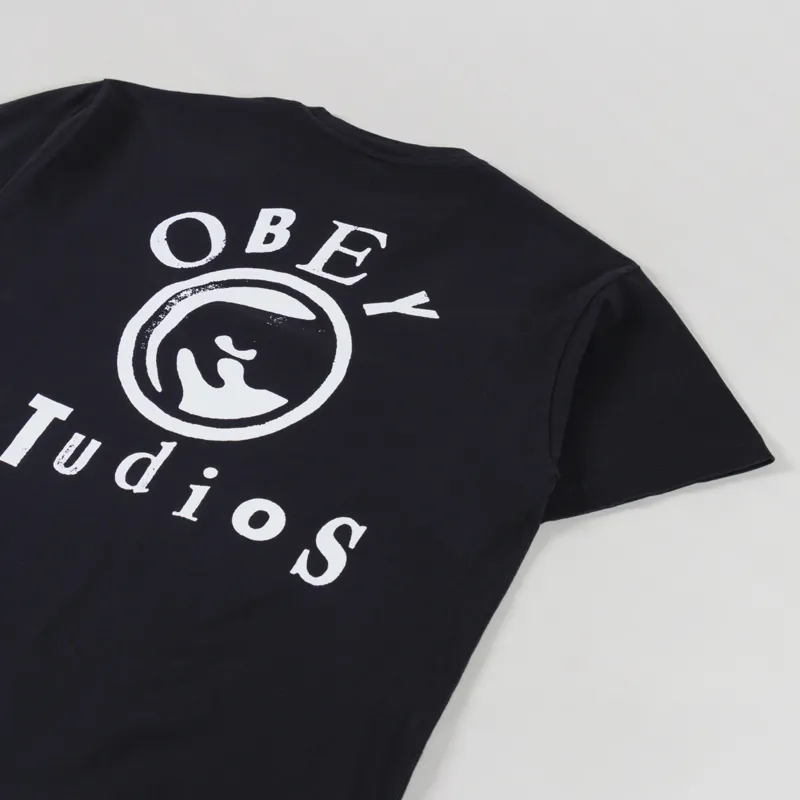 Obey Studios Icon T Shirt Vintage Black-2