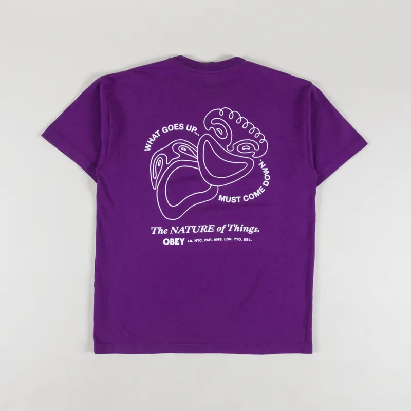 Obey The Nature Of Things T Shirt Imperial Purple