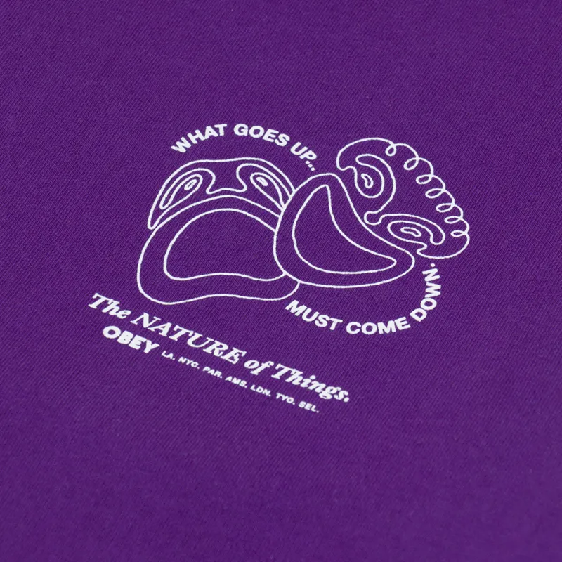 Obey The Nature Of Things T Shirt Imperial Purple-5