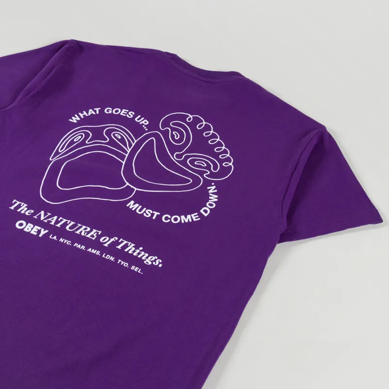 Obey The Nature Of Things T Shirt Imperial Purple-2