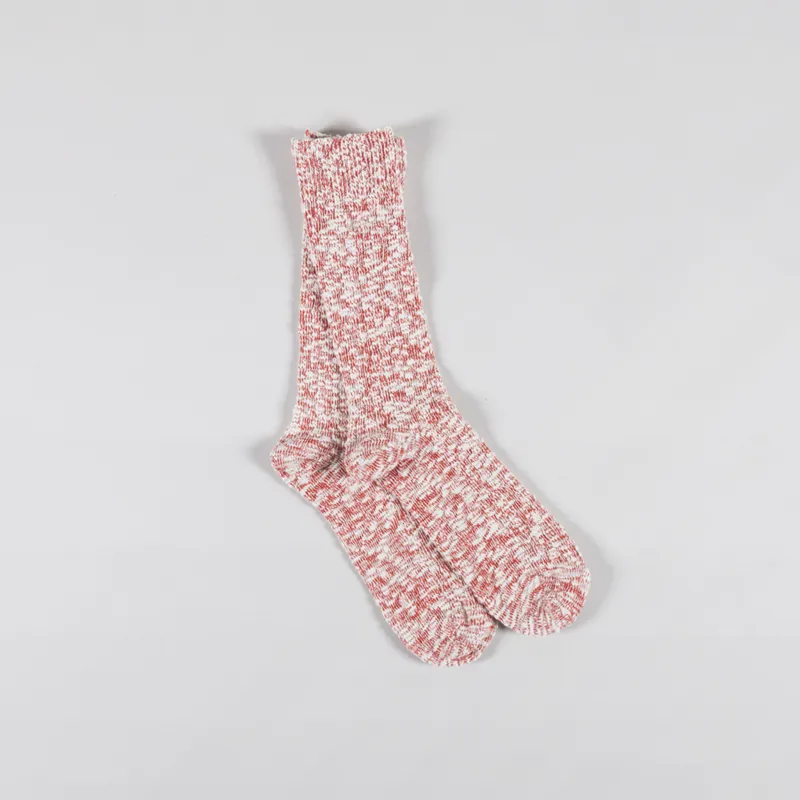 Anonymous Ism Lightweight Slub Crew Socks Red
