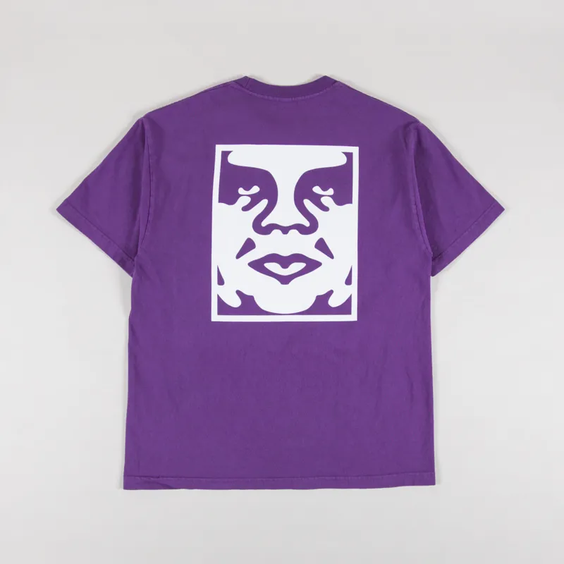 Obey Bold Icon Face T Shirt Pigment Imperial Purple
