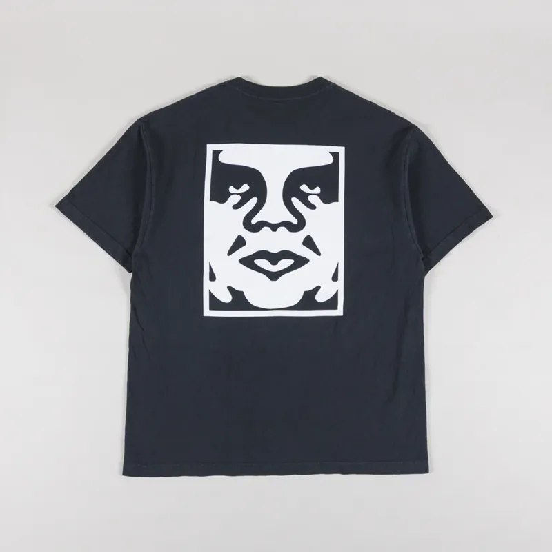 Obey Bold Icon Face T Shirt Pigment True Vintage Black
