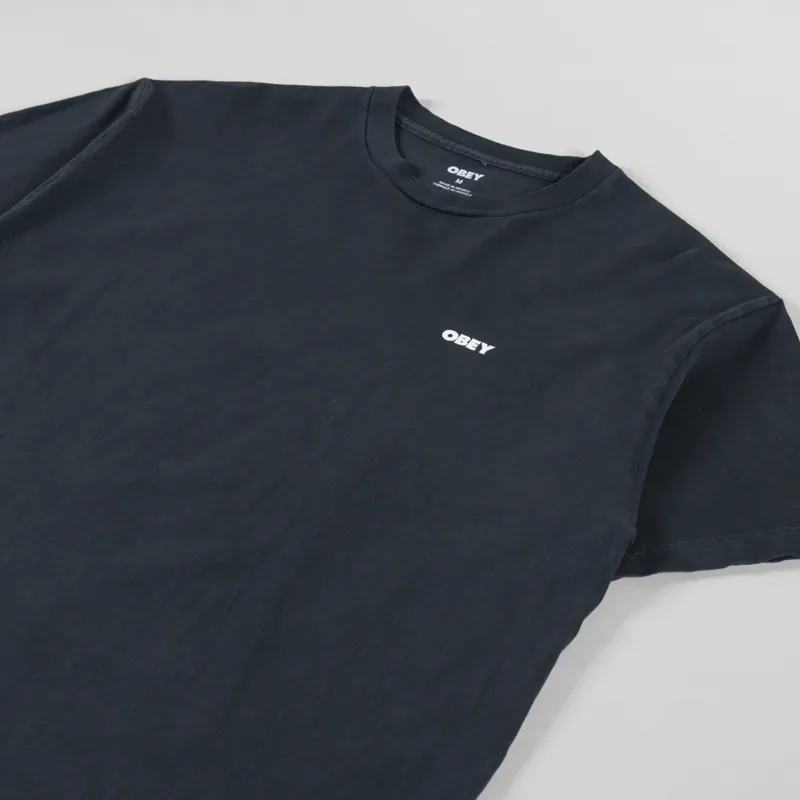 Obey Bold Icon Face T Shirt Pigment True Vintage Black-3