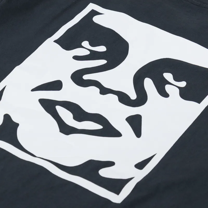 Obey Bold Icon Face T Shirt Pigment True Vintage Black-4
