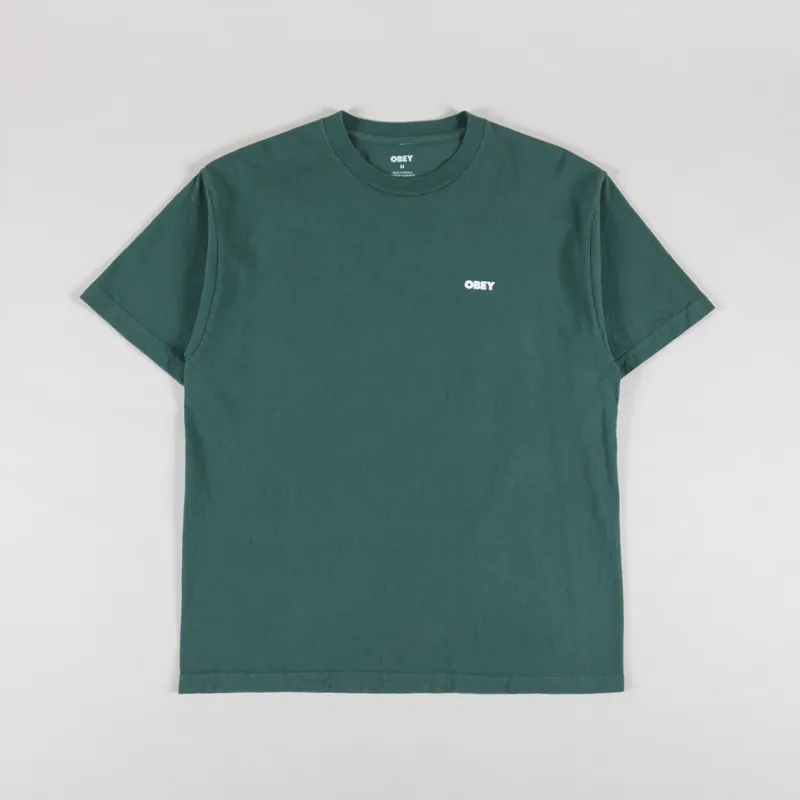Obey Bold Icon Face T Shirt Pigment Rain Forest-1