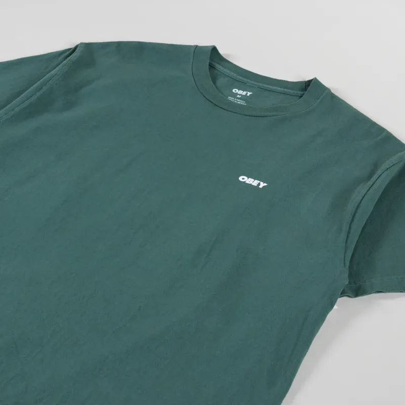 Obey Bold Icon Face T Shirt Pigment Rain Forest-3