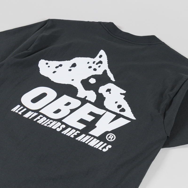 Obey Animals T Shirt Vintage Black-2