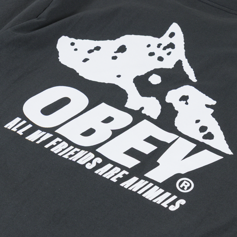 Obey Animals T Shirt Vintage Black-4
