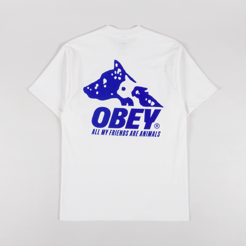 Obey Animals T Shirt Vintage White
