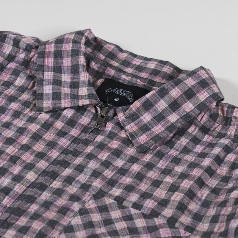 Temp Surf Co. Zip Seersucker Shirt Brick-4