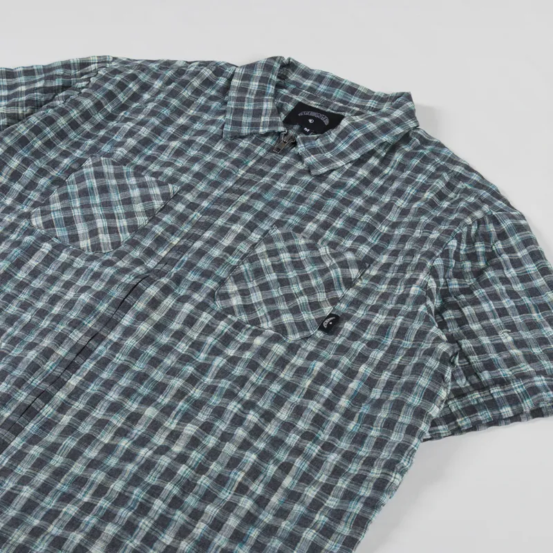 Temp Surf Co. Zip Seersucker Shirt Teal-2