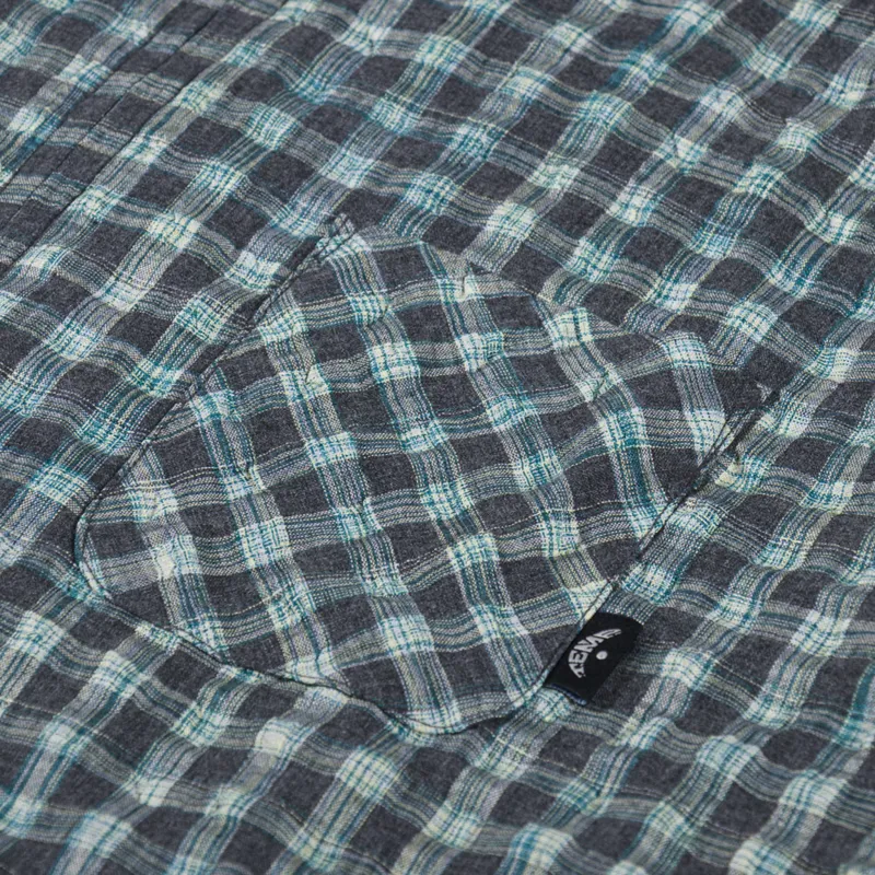 Temp Surf Co. Zip Seersucker Shirt Teal-6