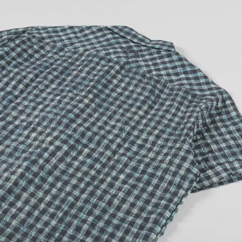 Temp Surf Co. Zip Seersucker Shirt Teal-3