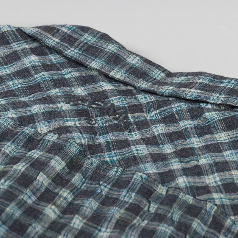 Temp Surf Co. Zip Seersucker Shirt Teal-5