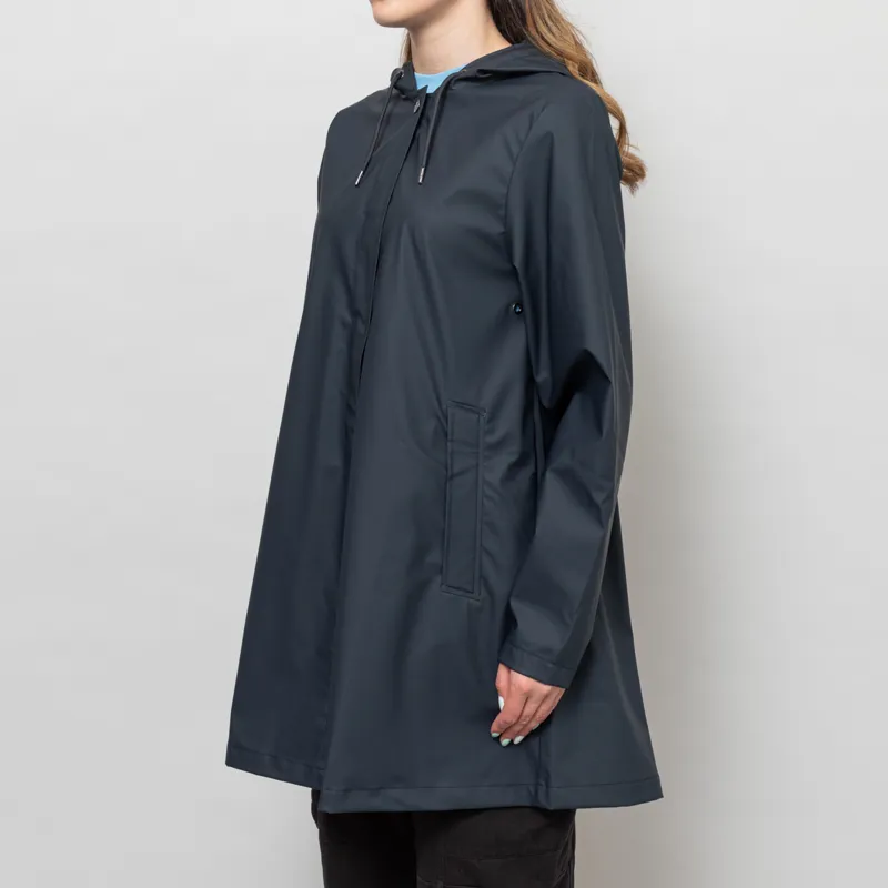 Rains Womens A-line Jacket Navy-1