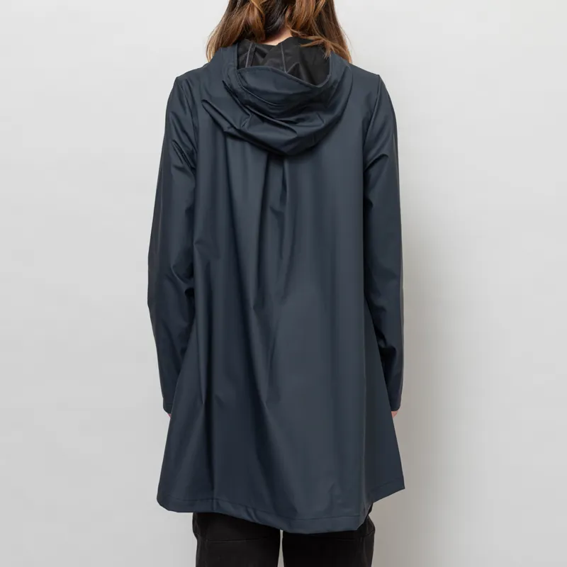 Rains Womens A-line Jacket Navy-3