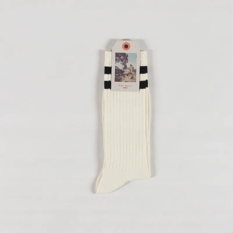 Nudie Jeans Amundsson Sport Socks Off White Black