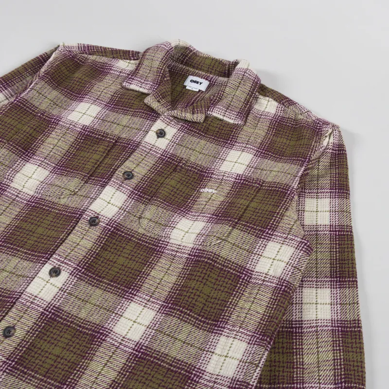 Obey Laurel Shirt Moss Green Multi-2
