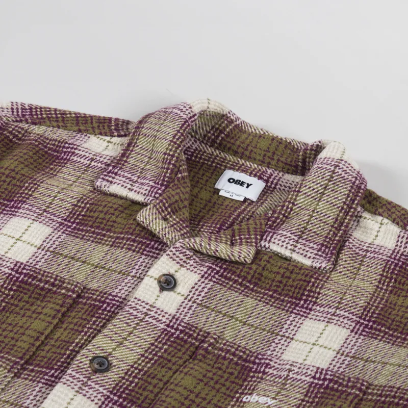 Obey Laurel Shirt Moss Green Multi-4