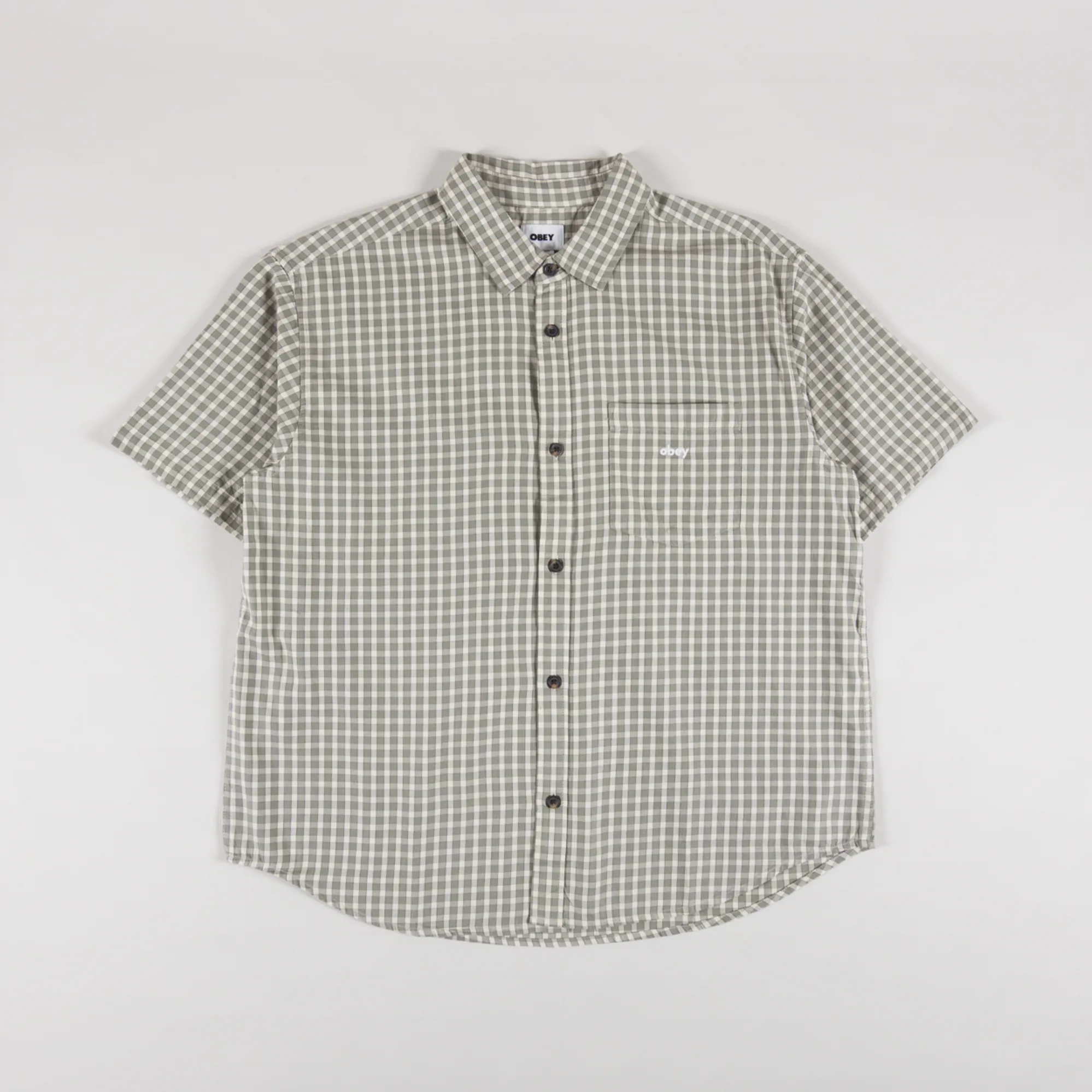 Obey Mens Checkered Bigwig Otis Woven Shirt Birch Multi Obey Mens Checkered Bigwig Otis Woven Shirt Birch Multi