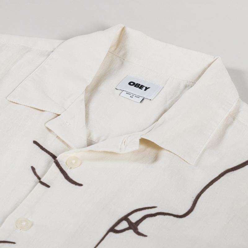 Obey Frances Woven Shirt Unbleached Multi-2
