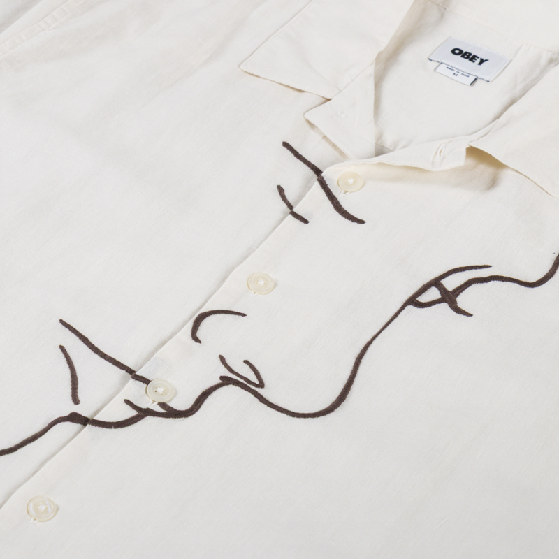 Obey Frances Woven Shirt Unbleached Multi-3