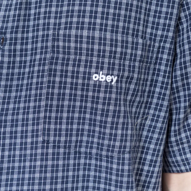 Obey Bigwig Ian Woven Shirt Academy Navy Multi-5