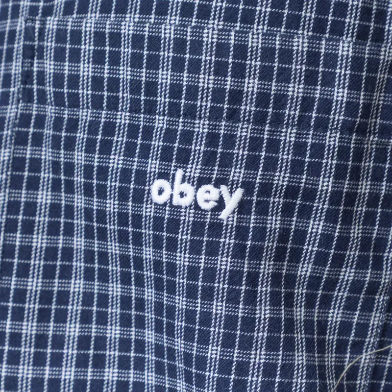 Obey Bigwig Ian Woven Shirt Academy Navy Multi-6