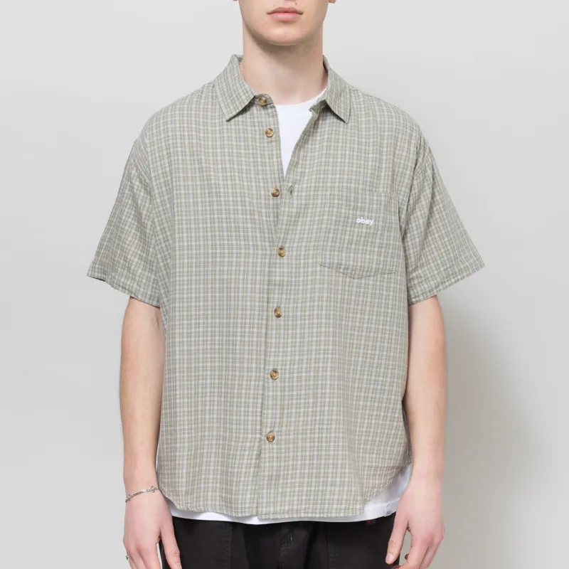 Obey Bigwig Ian Woven Shirt Dried Sage Multi