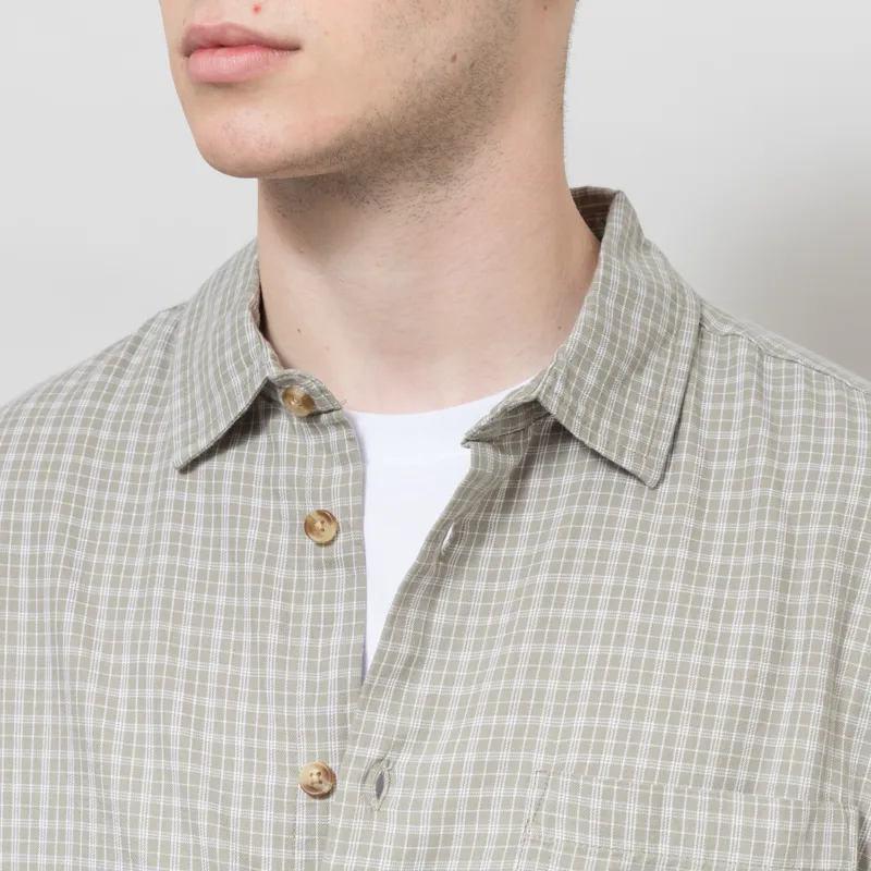 Obey Bigwig Ian Woven Shirt Dried Sage Multi-3