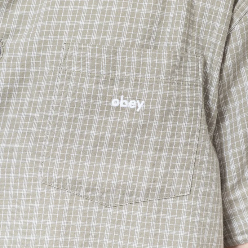Obey Bigwig Ian Woven Shirt Dried Sage Multi-4