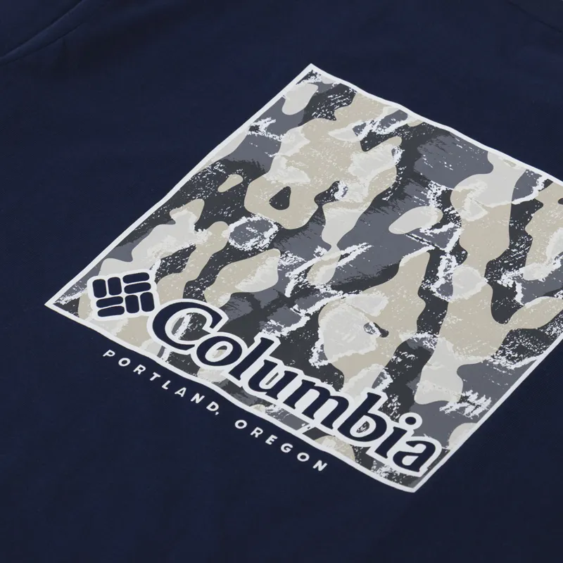 Columbia North Cascades T Shirt Collegiate Navy Framed Treebark-4