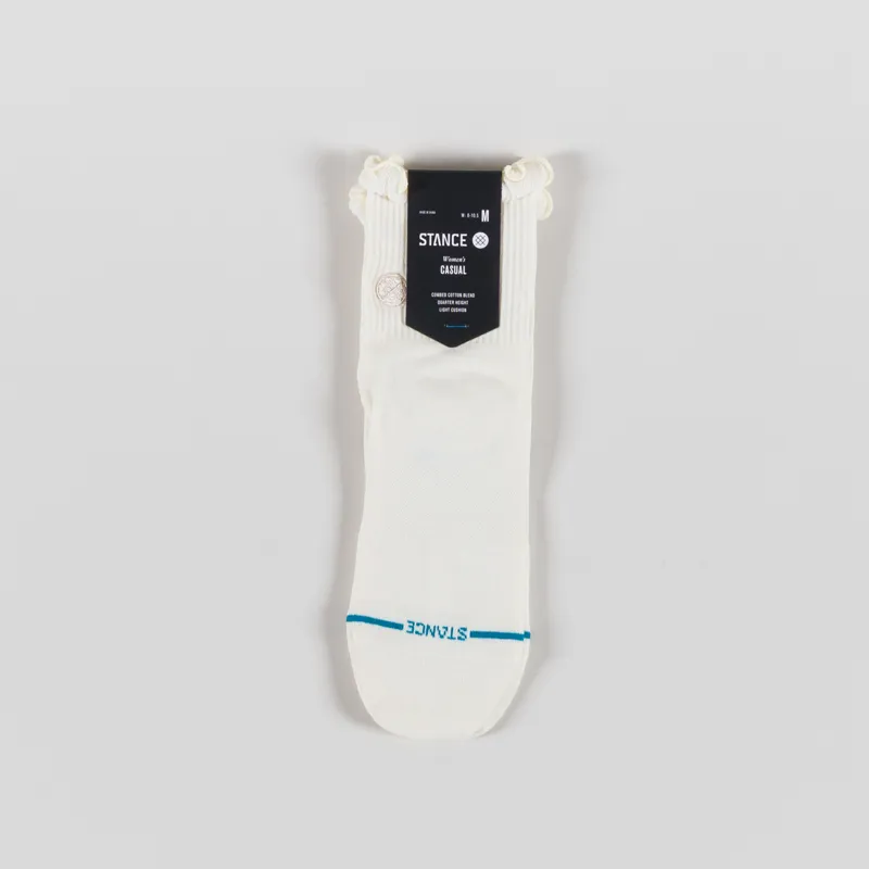 Stance Womens Ruffle Icon Quarter Socks Ivory