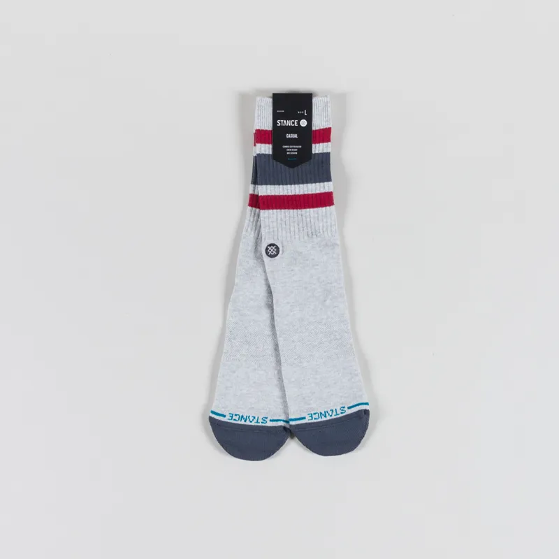 Stance Boyd Pop Stitch Crew Socks Heather Grey