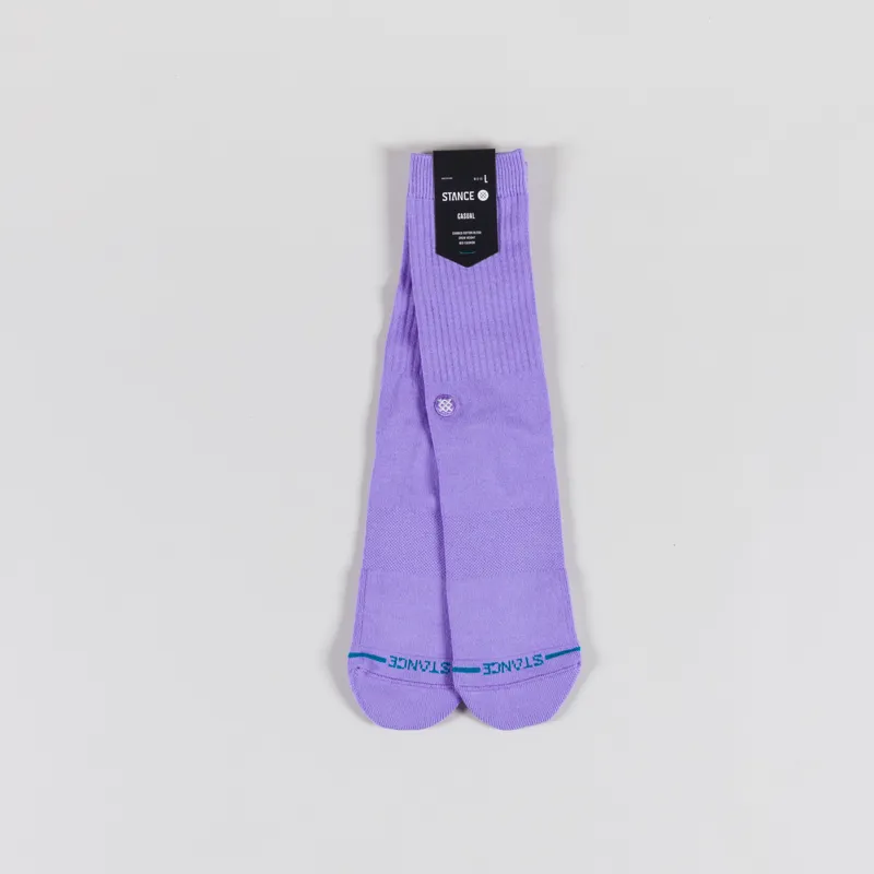 Stance Icon Crew Socks Neon Purple