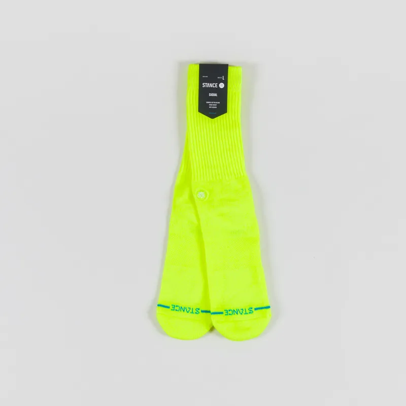 Stance Icon Crew Socks Neon Yellow